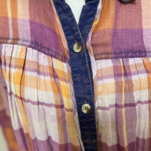 Free people Olivia Plaid  Oversized top size S and M NWOT - Picture 9 of 14